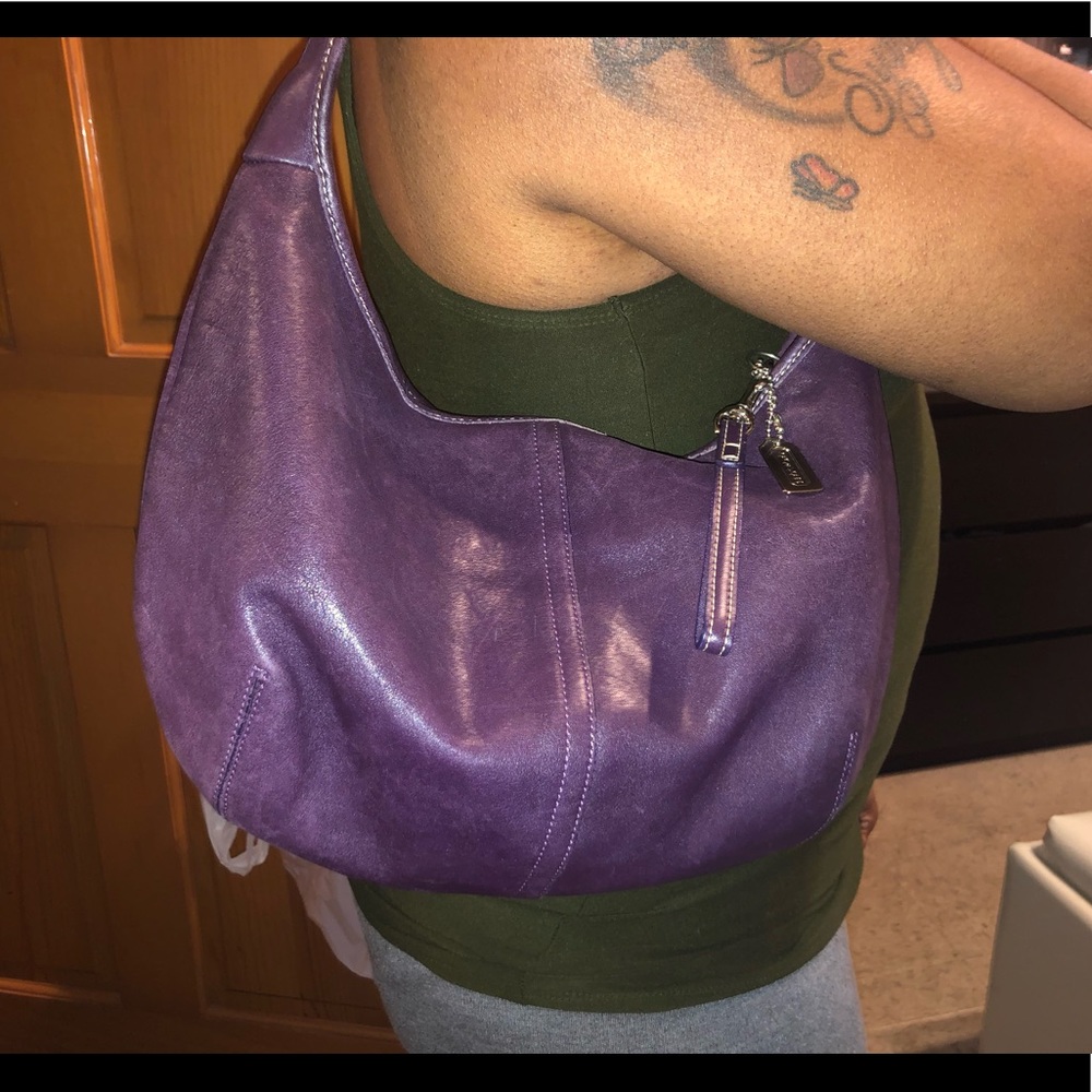 Coach Purple Leather Bag